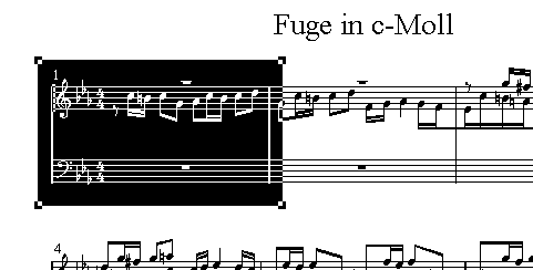 Notenblatt - ausgewählter Bereich